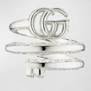 Gucci GG Marmont Silver Spiral Ring
